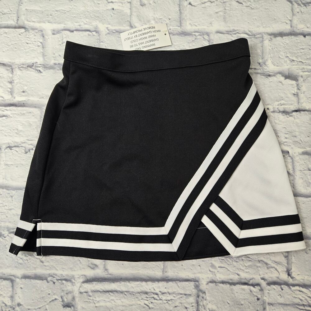 NWT Chasse Cheerleader Black White Skirt Costume Preppy Cosplay Small ADULT